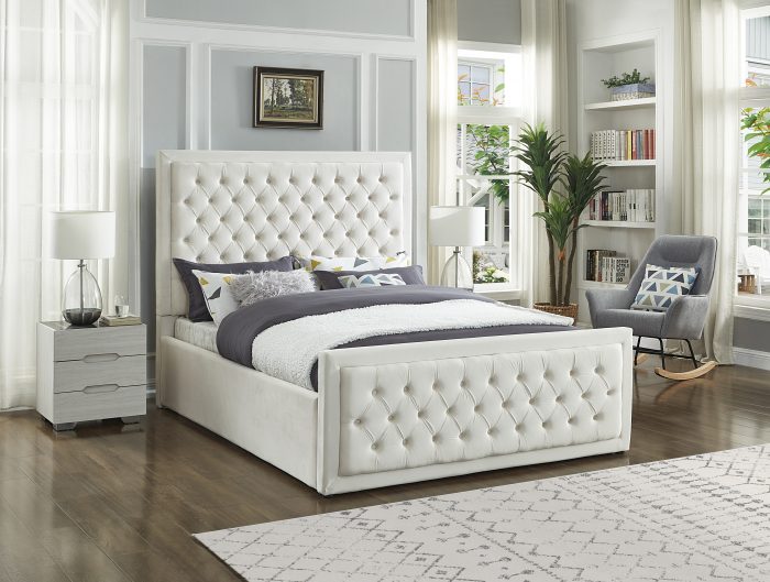 983 cream Grey, Cream, or Blue Bed