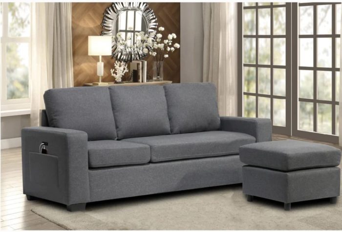 Convertible Sectional/Sofa with Ottoman