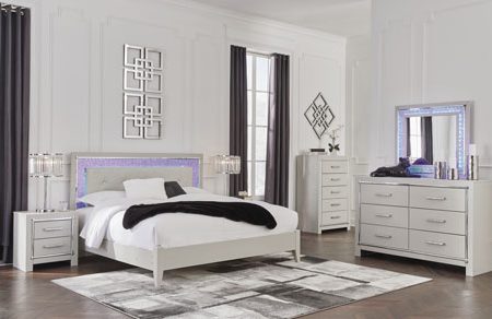 Signature Design by Ashley Zyniden Silver 6 Piece Queen Bedroom Set B2114