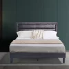 AMBER Espresso Brown Platform Bed