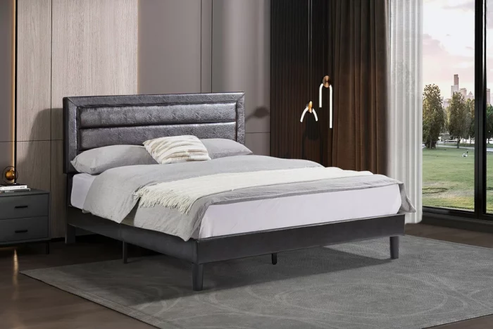 AMBER Espresso Brown Platform Bed