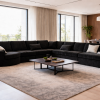 Tub Sectional Black L shape sofa