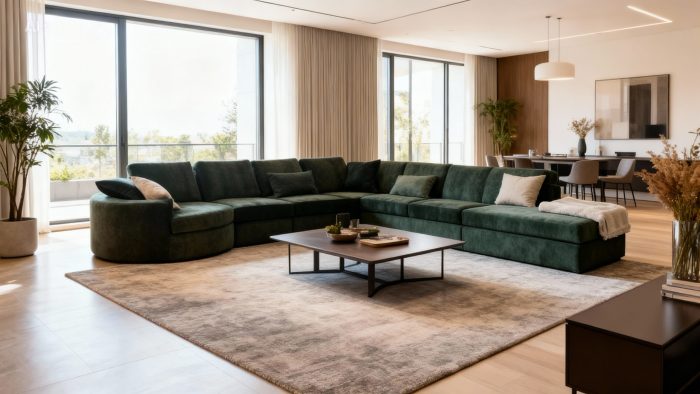 Tub Sectional Green couch