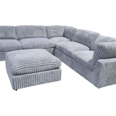 Grey Sectional Sectional + Ottoman