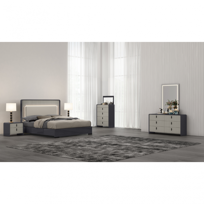 Ember Ember LED Upholstered Modern Bedroom Set