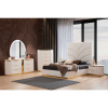 Laura Laura Modern Luxury White & Gold Upholstered Bedroom Set